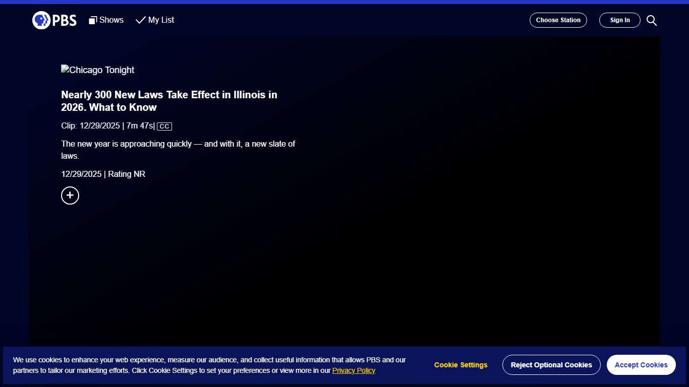 Chicago Tonight | Nearly 300 New Laws Take Effect in Illinois in 2026. What to Know | Season 2025 | PBS